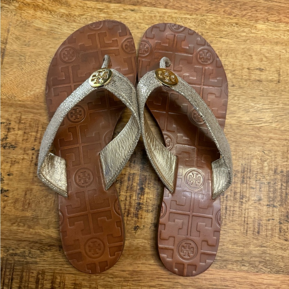 Tory Burch Metallic Gold Sandals